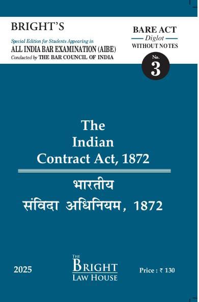 Contract Act, 1872 (Diglot) [English/Hindi] Bare Act (Without Notes) For All India Bar Examination